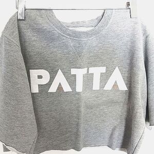 Patta  Croped Sweat Round Neckline Short Sleeve Top Size S #0239